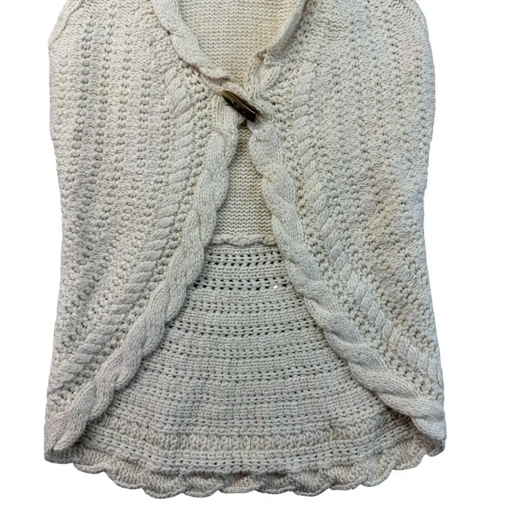 The Eagles Eye Sweater Youth Kids Girls Medium 10-12 Beige Cable Knit Sweater